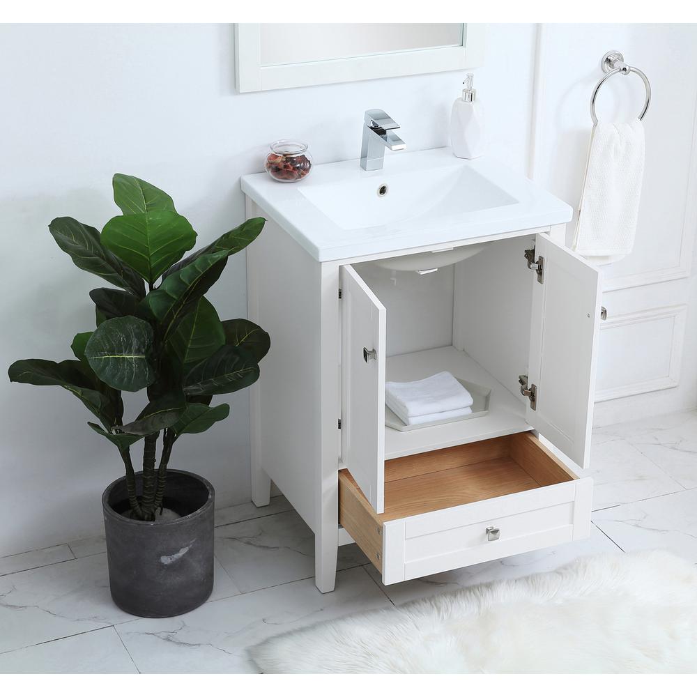 24 In. Single Bathroom Vanity Set In White. Picture 3