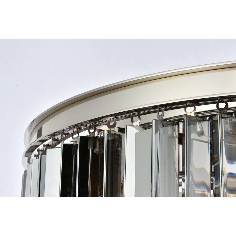 Sydney 8 light polished nickel Chandelier Silver Shade (Grey) Royal Cut Crystal. Picture 4