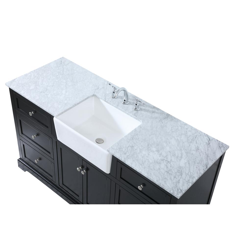 60 inch Single bathroom vanity in black. Picture 10
