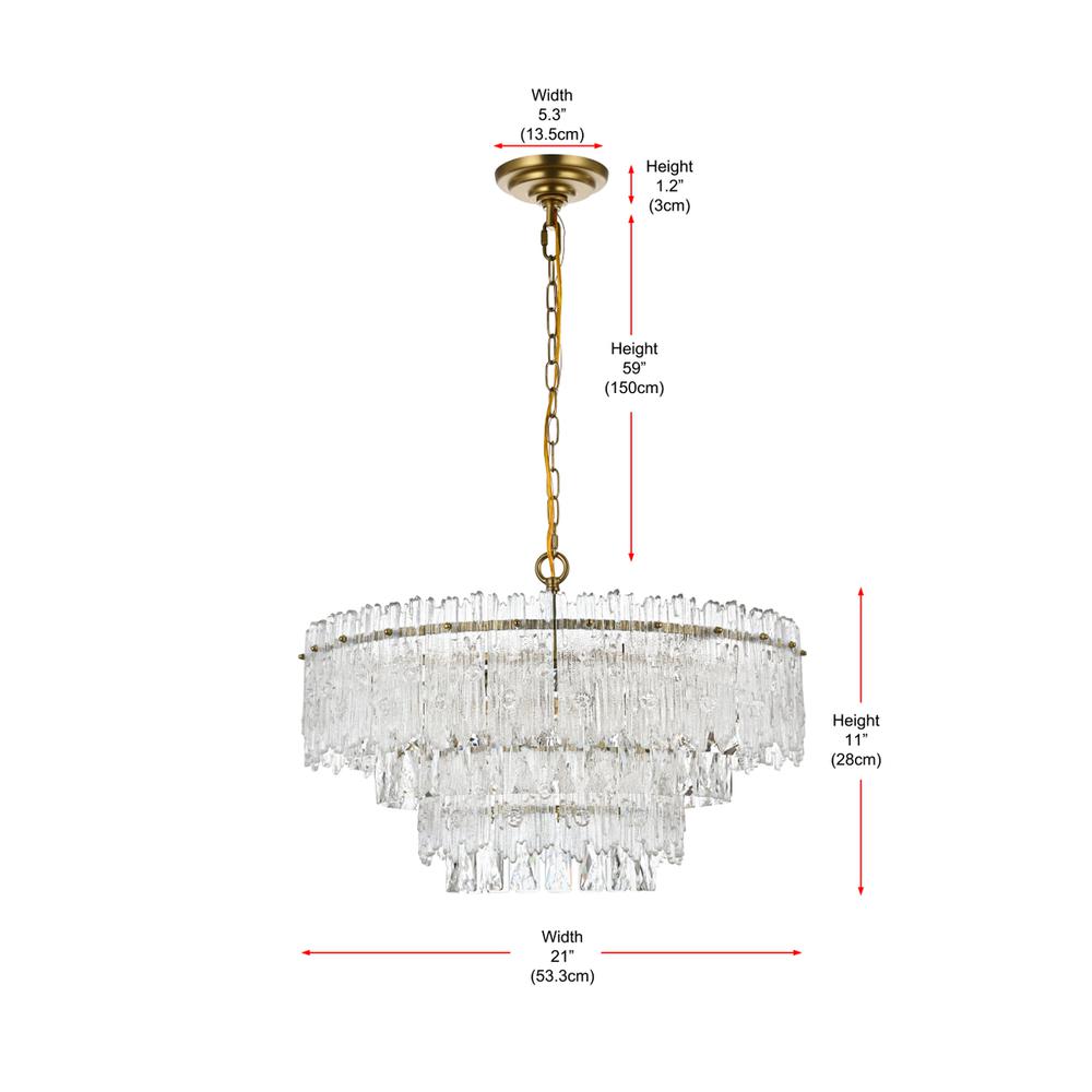Emilia 21 inch Pendant Light in Satin Gold. Picture 9