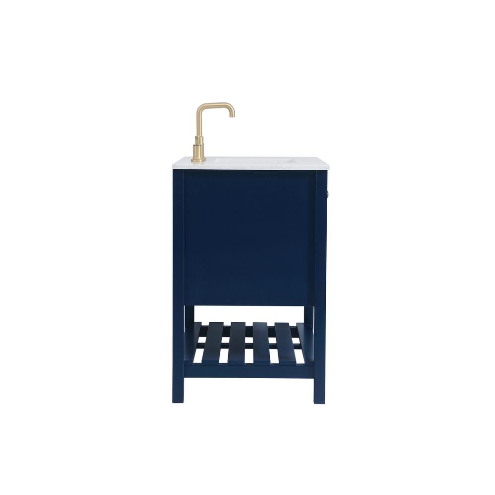 36 inch Single Bathroom Vanity in Blue. Picture 13