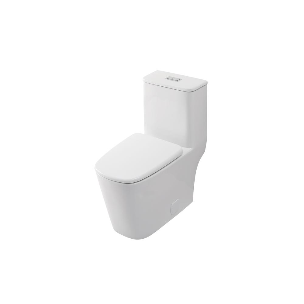Winslet One-piece floor Square Toilet 27x14x31 in White. Picture 10