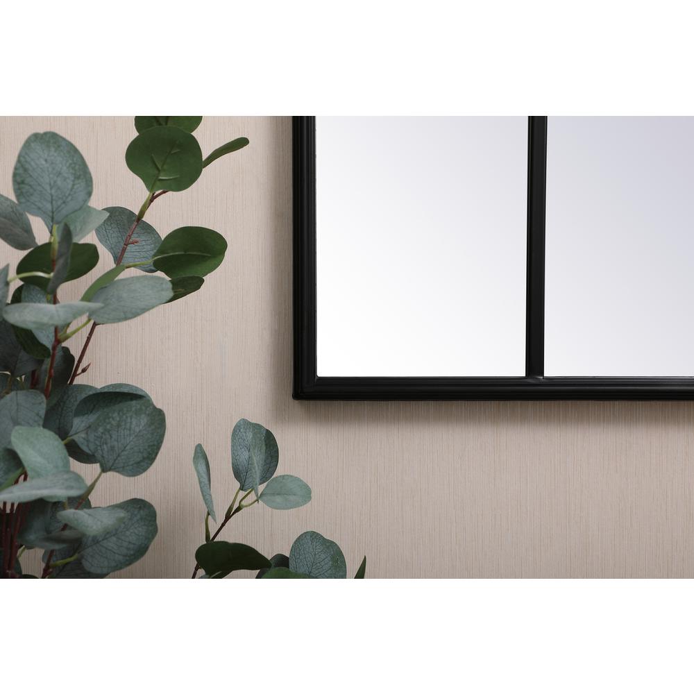 Metal windowpane mirror 32 inch x 47 inch in Black. Picture 3