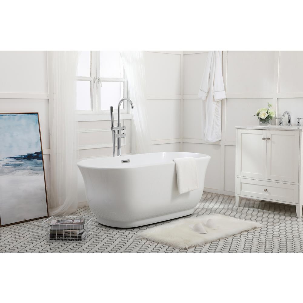 59 inch soaking bathtub in glossy white. Picture 2