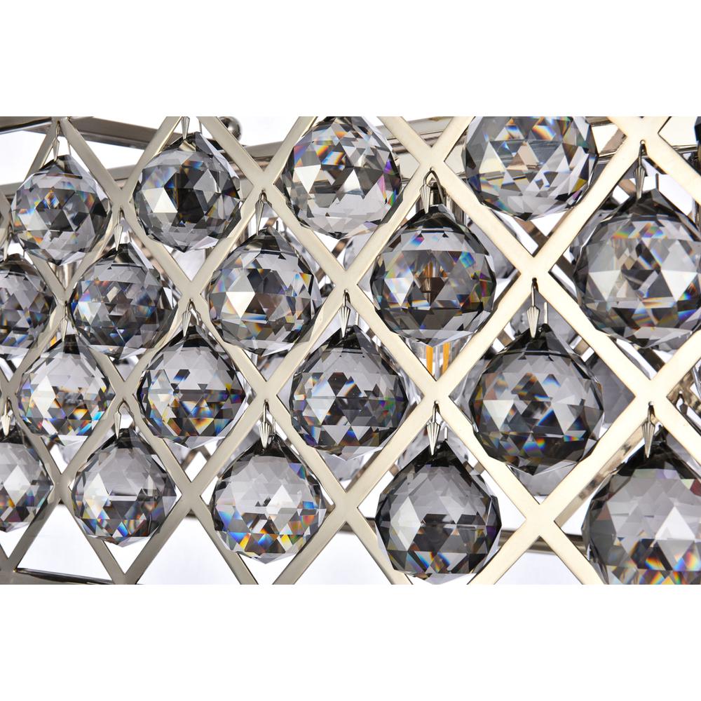 Madison 7 light polished Nickel Chandelier Silver Shade (Grey) Royal Cut Crystal. Picture 5