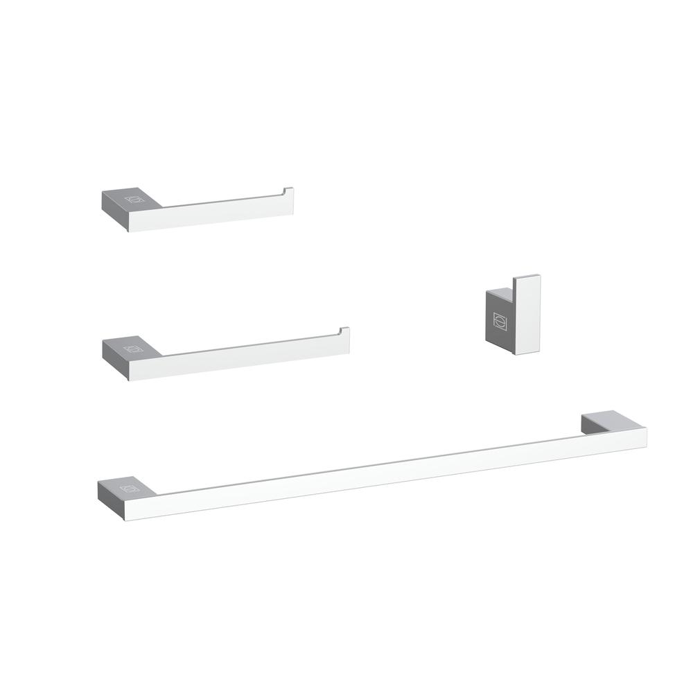 Sofia 4-Piece Bathroom Hardware Set in Chrome. Picture 1