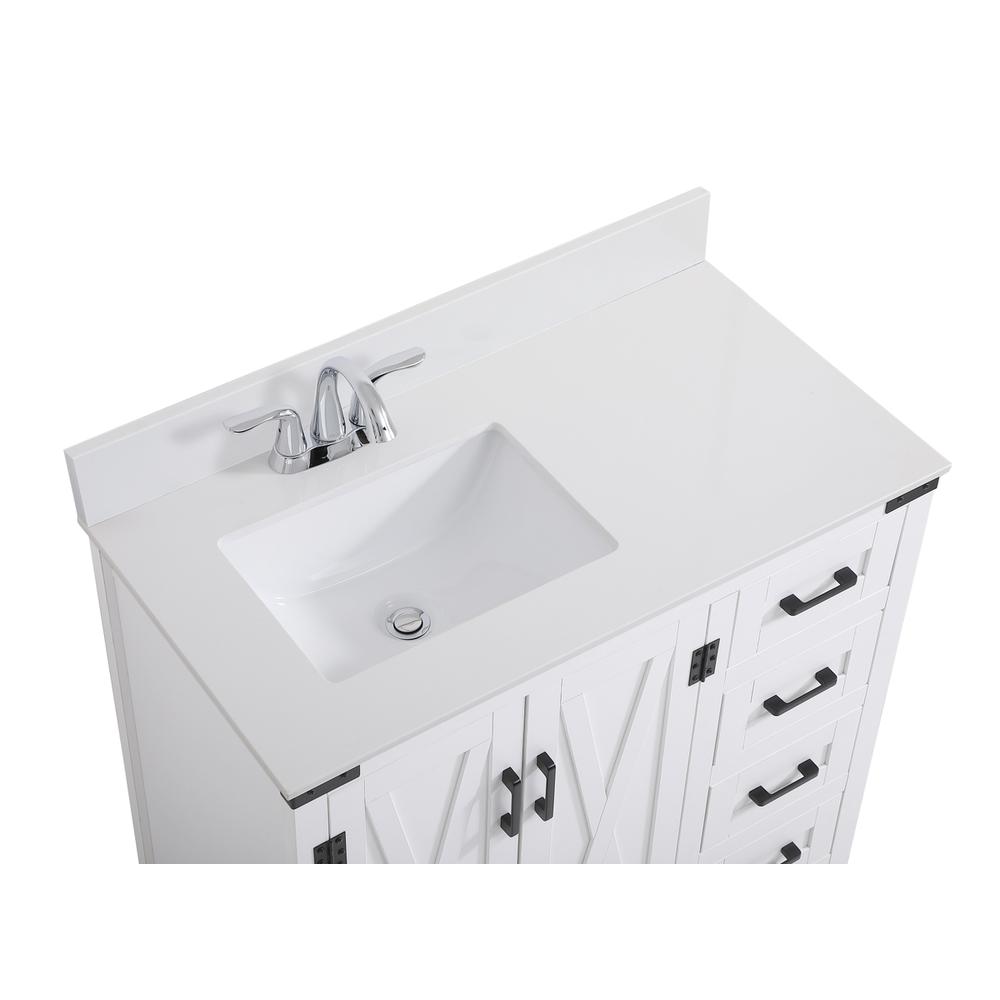 36 inch bathroom Vanity in White with Backsplash. Picture 10