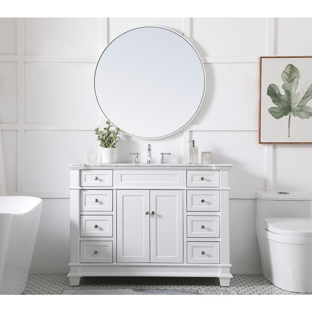 48 inch Single Bathroom Vanity set in White. Picture 4