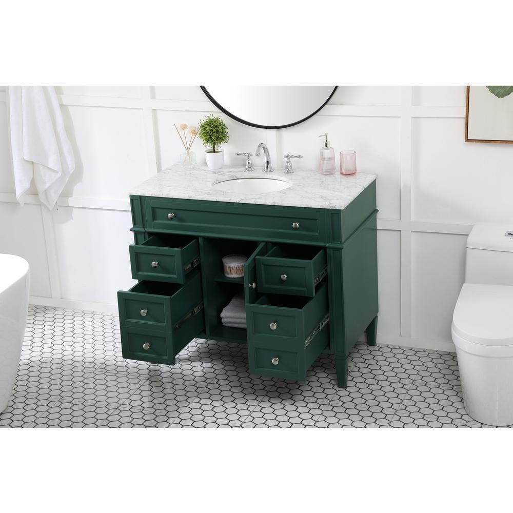 42 inch Single bathroom vanity in green. Picture 3
