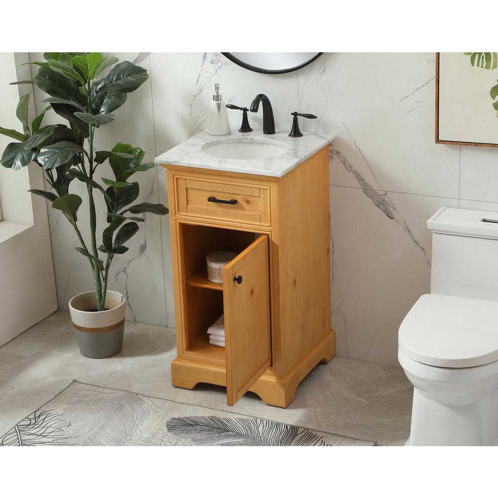 19 inch Single bathroom vanity in natural wood. Picture 3