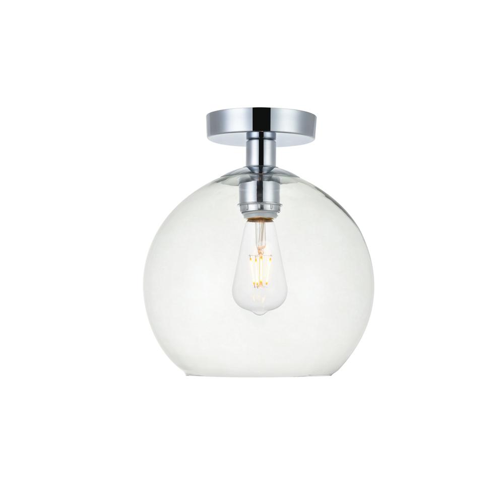 Baxter 1 Light Chrome Flush Mount With Clear Glass. Picture 1