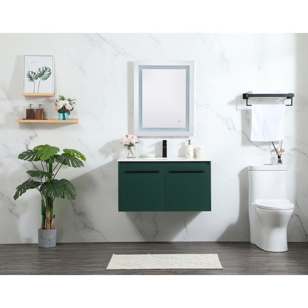 36 Inch Single Bathroom Vanity In Green. Picture 5
