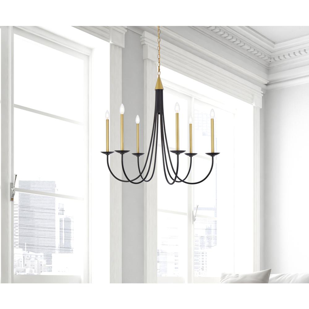 Cohen 36 inch pendant in black and brass. Picture 7