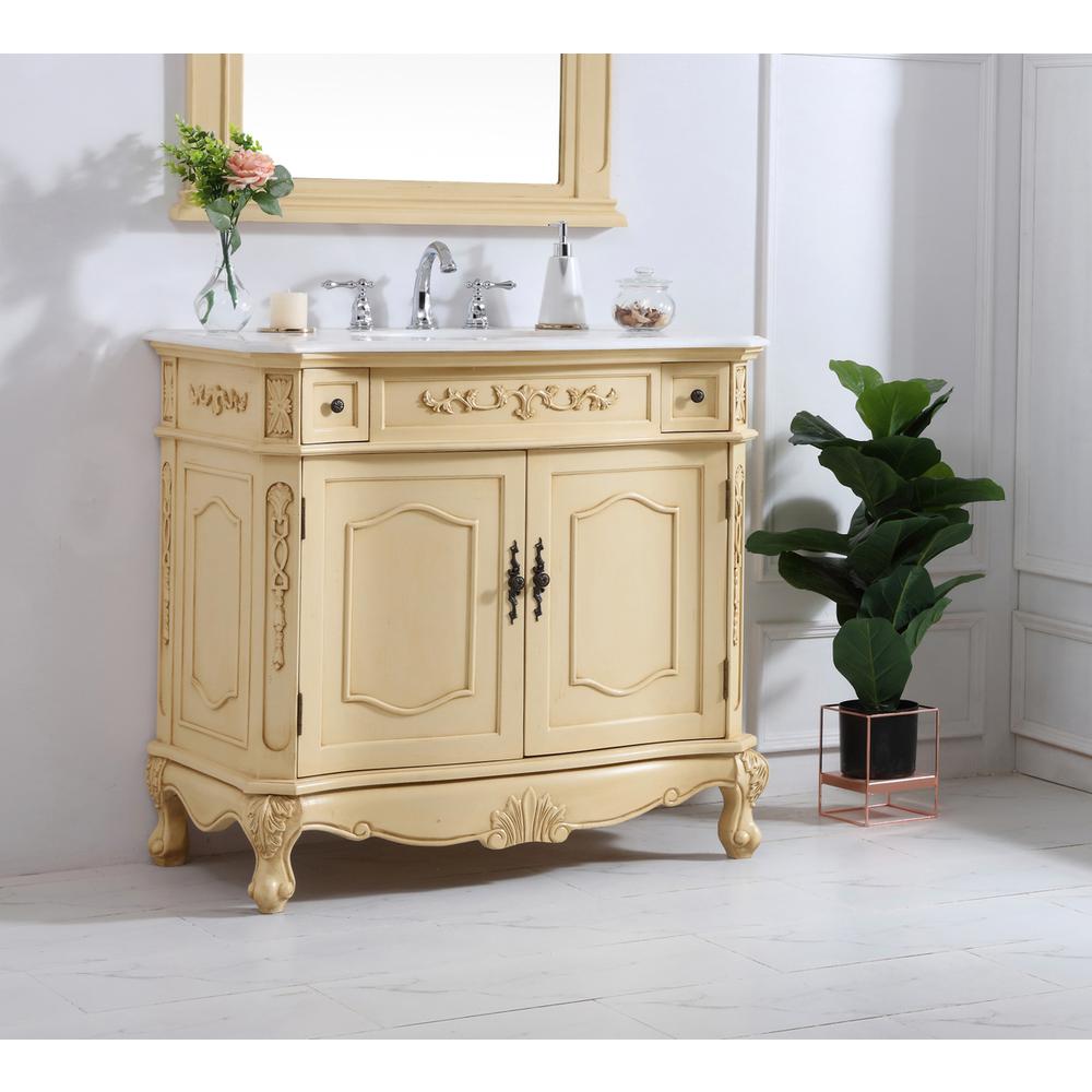 36 inch Single Bathroom vanity in light antique beige. Picture 2