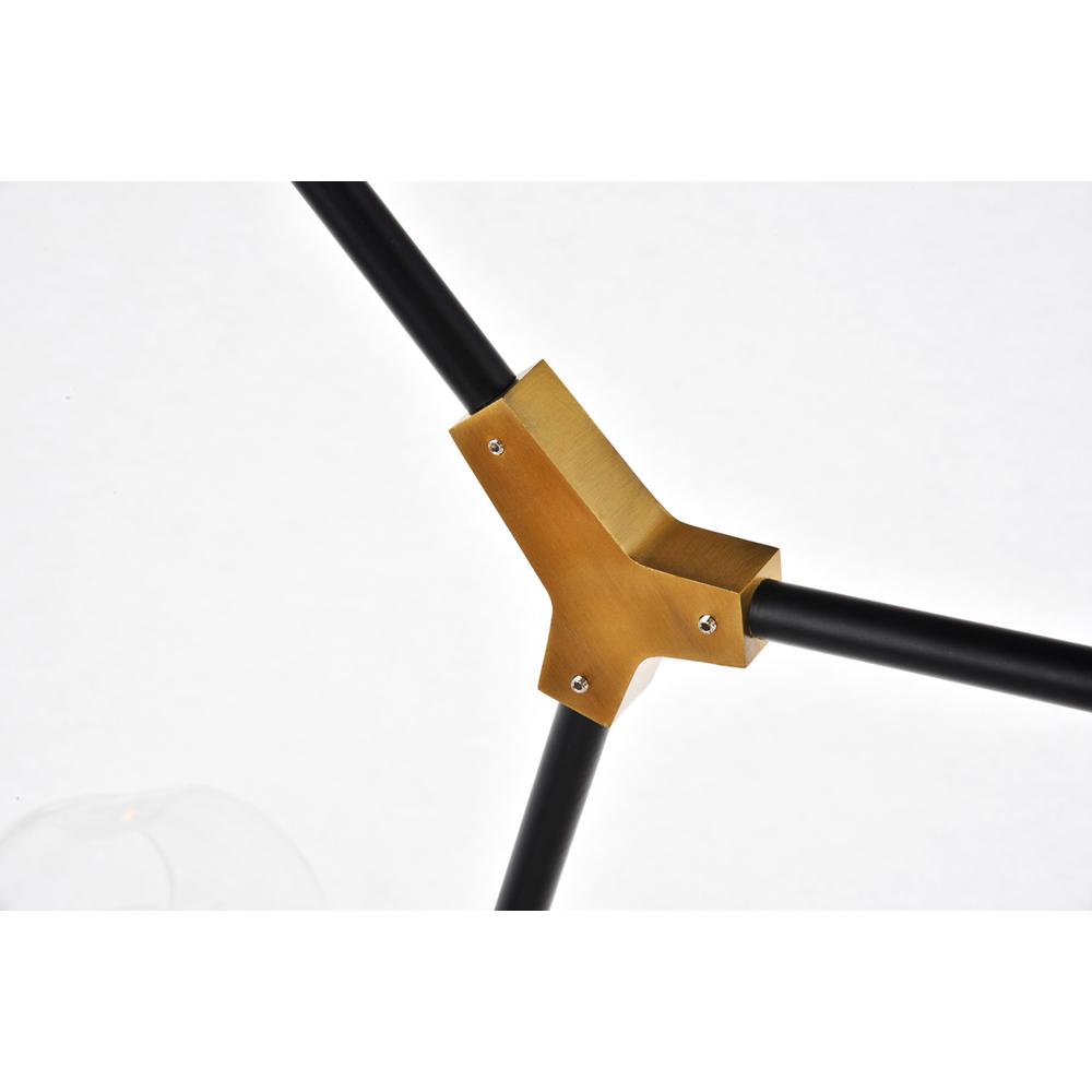 Cavoli 11 light in Light Antique Brass and Flat Black Pendant. Picture 4