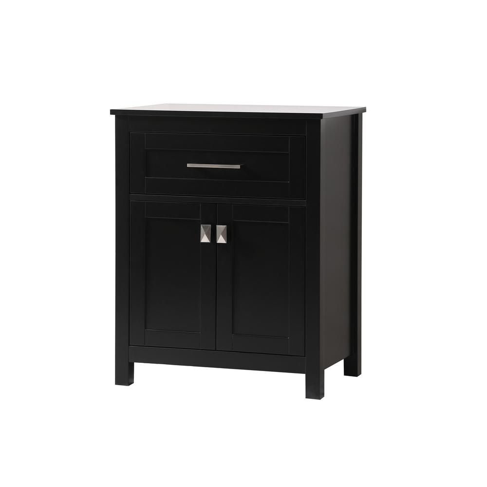 24 Inch Wide Bathroom Storage Freestanding Cabinet In Black. Picture 2