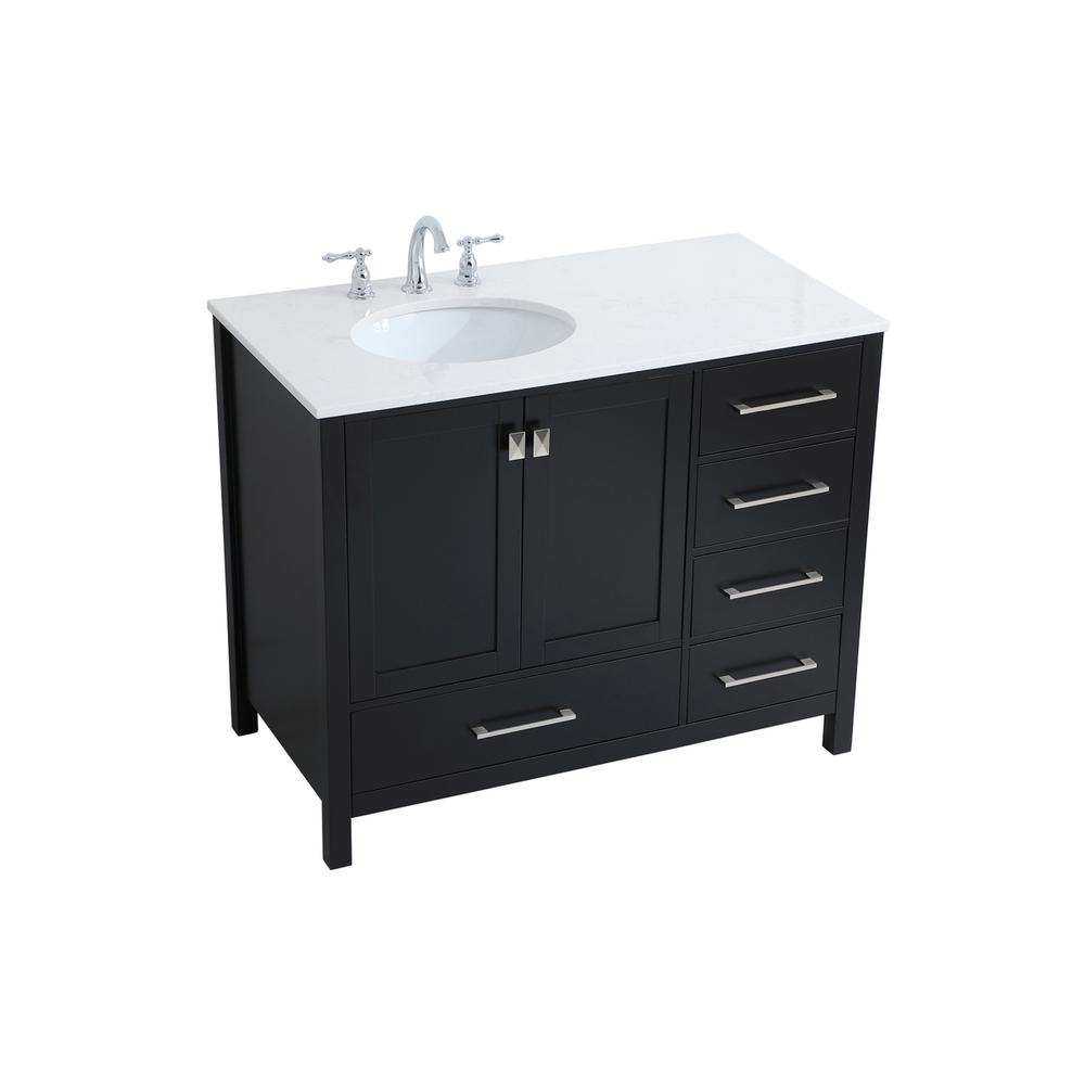 42 inch Single Bathroom Vanity in Black. Picture 7