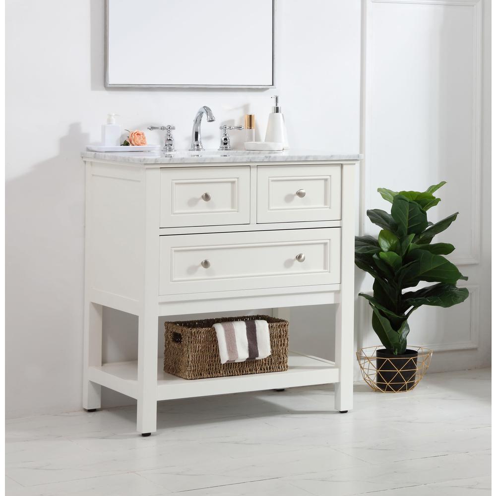30 in. Single bathroom vanity set in White. Picture 2