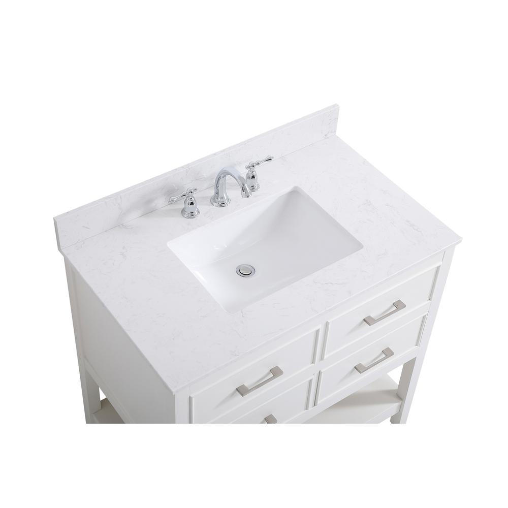 36 inch Single bathroom vanity in white with backsplash. Picture 10