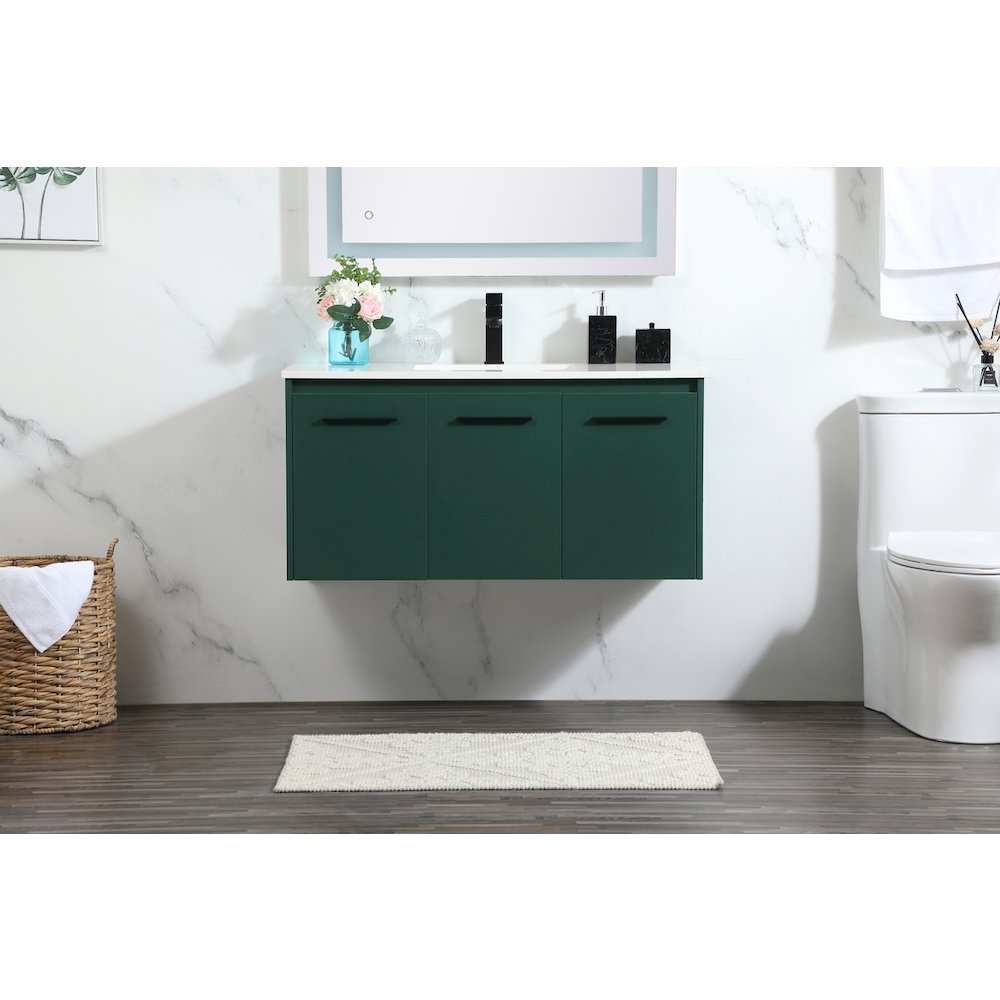 40 Inch Single Bathroom Vanity In Green. Picture 2