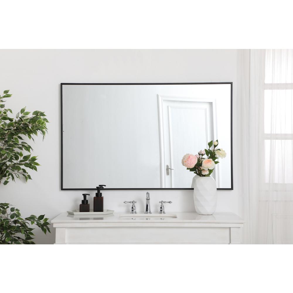 Metal frame rectangle mirror 30 inch in Black. Picture 5
