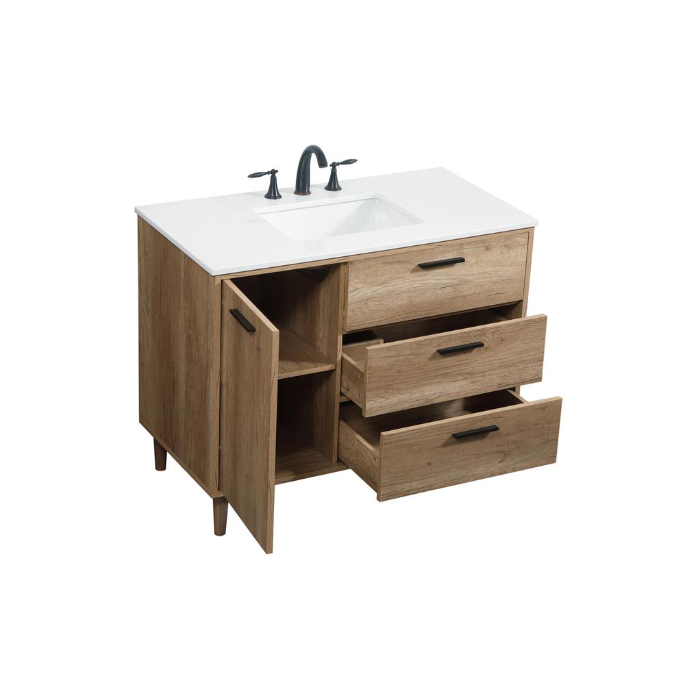 42 inch Single bathroom vanity in natural oak. Picture 9