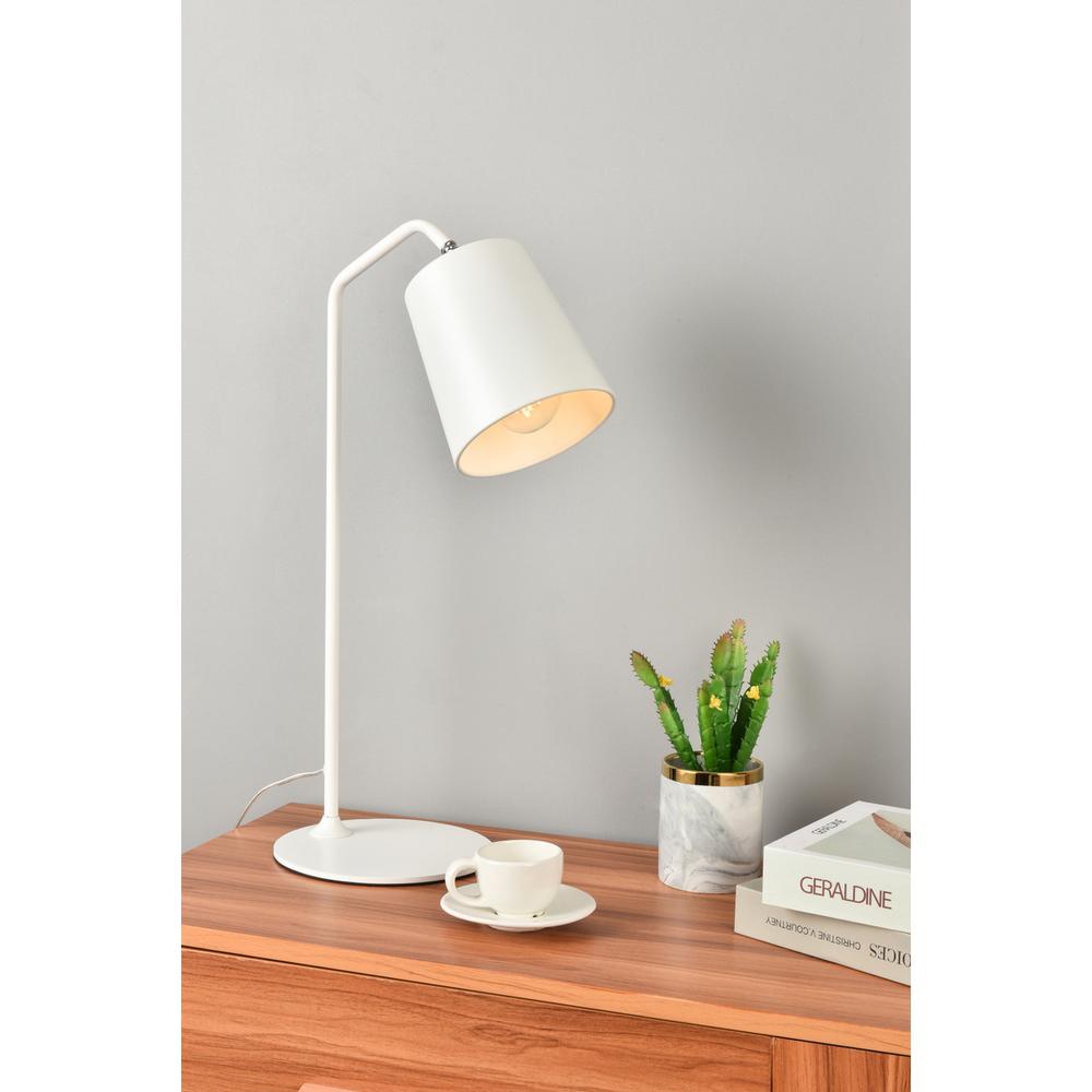 Leroy 1 light white table lamp. Picture 6