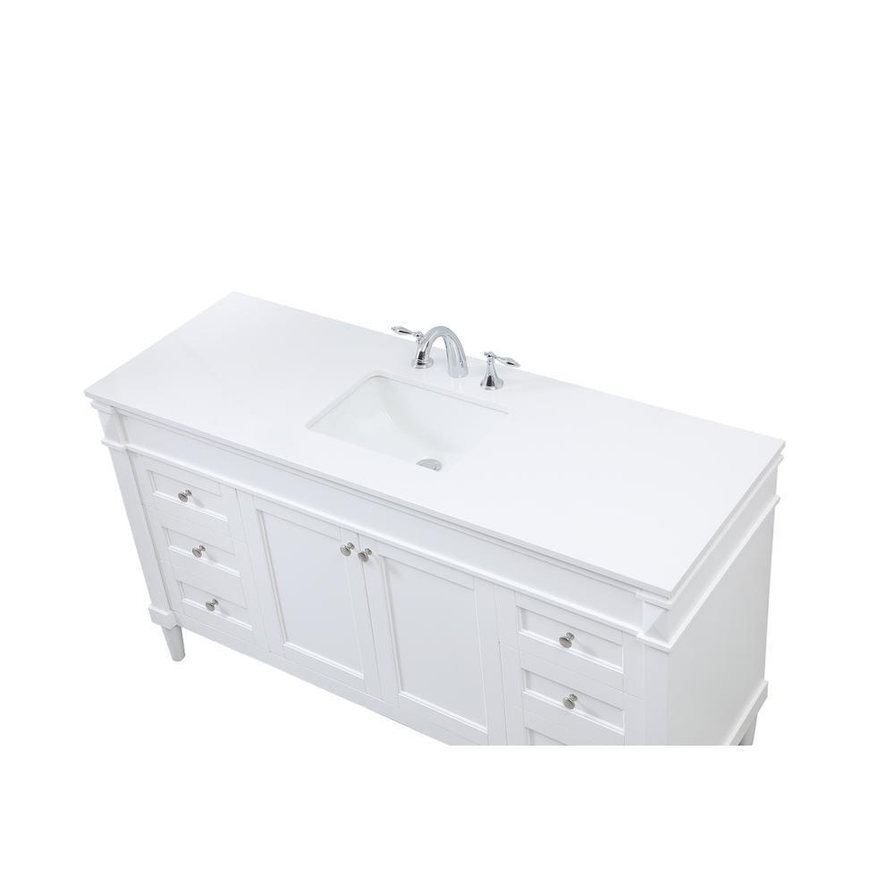 60 inch Single bathroom vanity in white. Picture 10