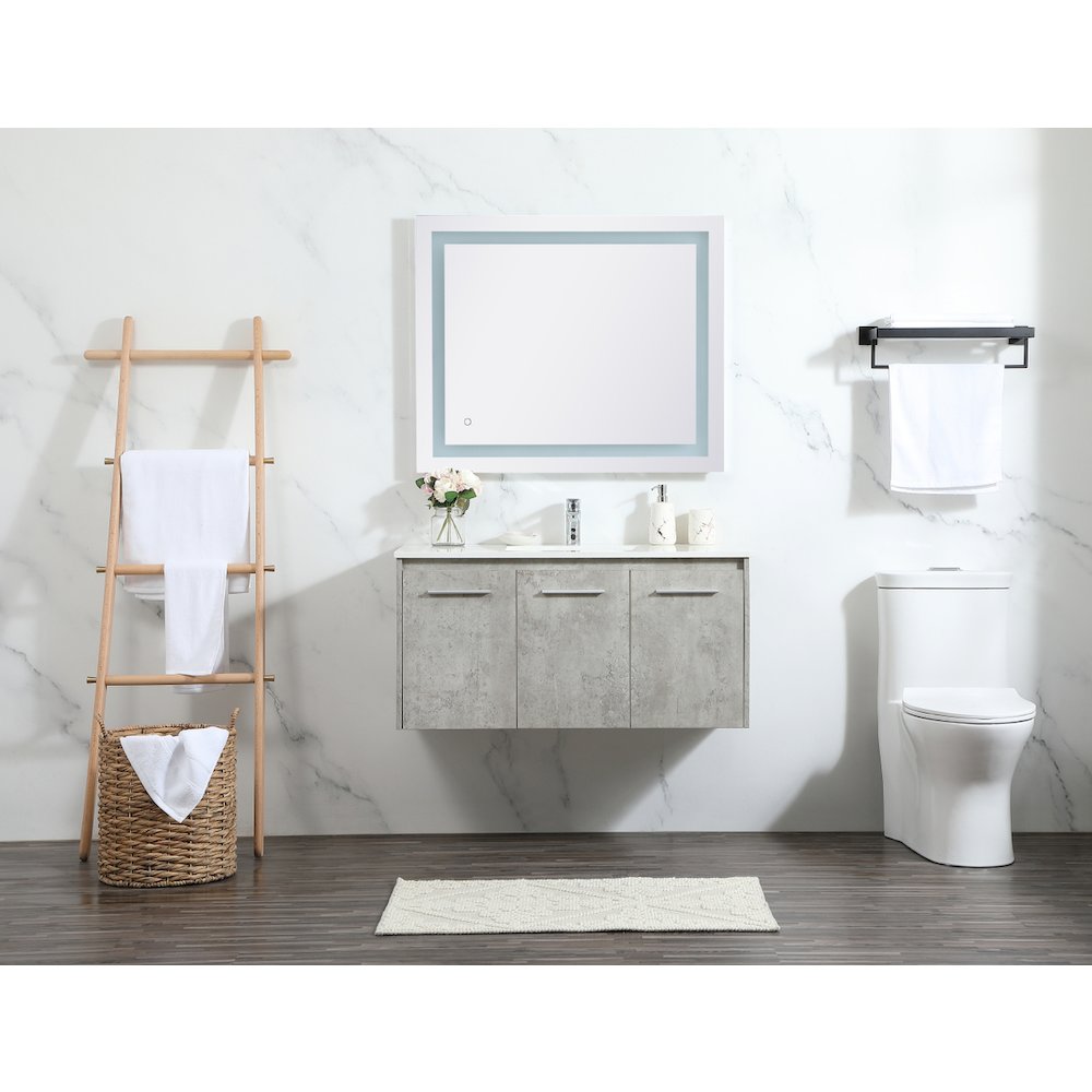 40 Inch Single Bathroom Vanity In Concrete Grey. Picture 5