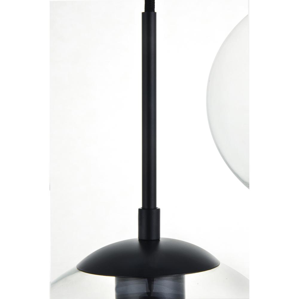 Baxter 3 Lights Black Pendant With Clear Glass. Picture 3