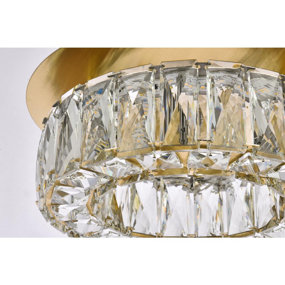Monroe 12 inch LED Single flush mount in gold. Picture 4