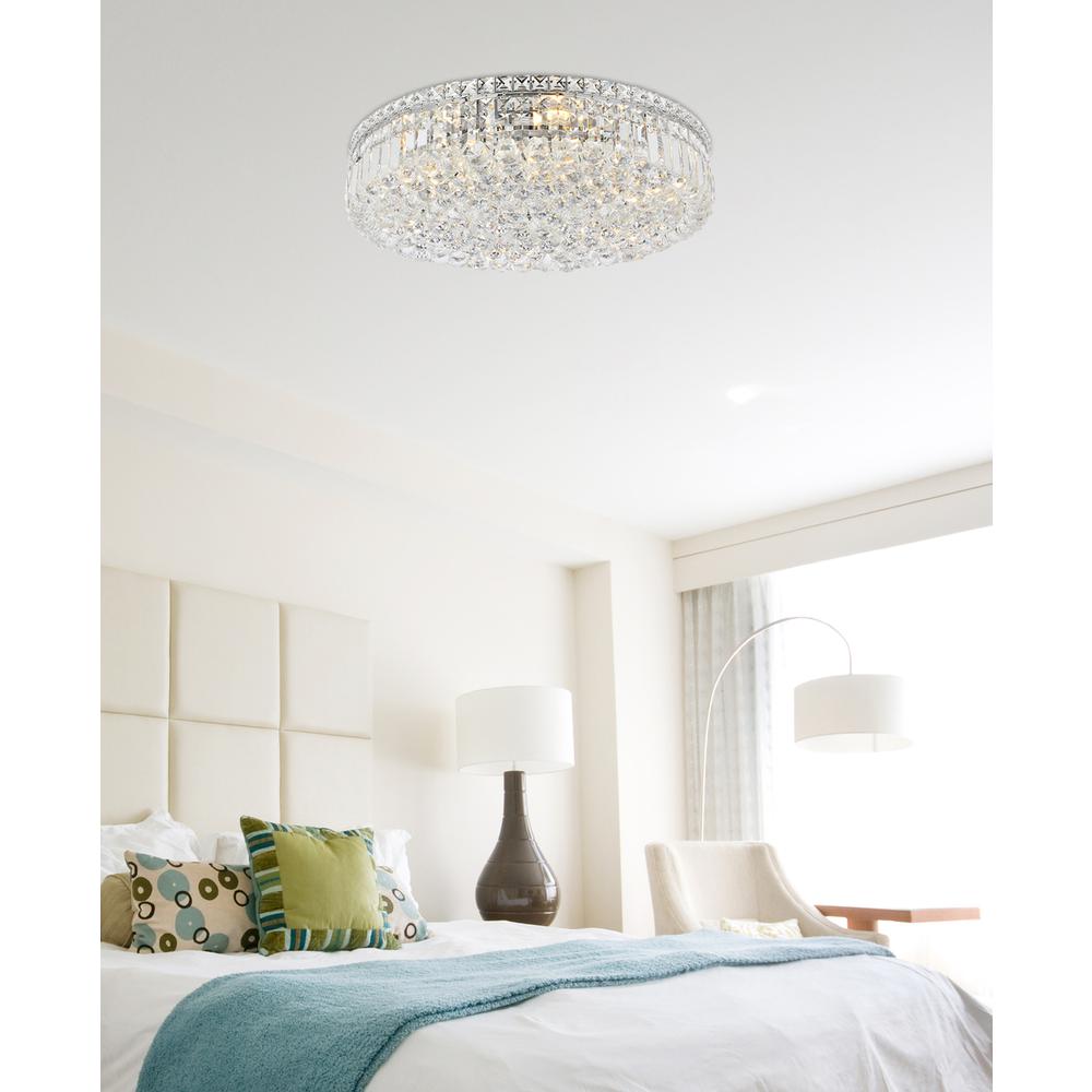 Maxime 9 light Chrome Flush Mount Clear Royal Cut Crystal. Picture 7