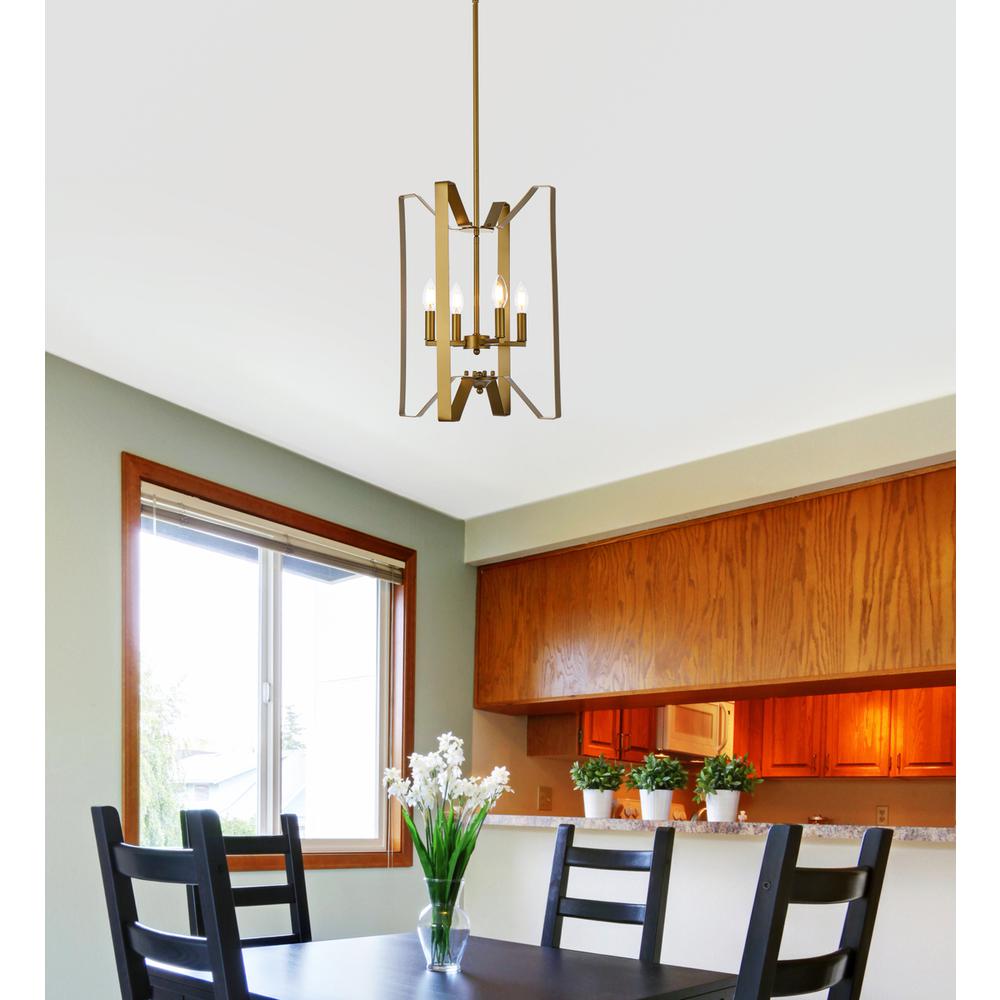 Hoffman 4 lights pendant in brass. Picture 7