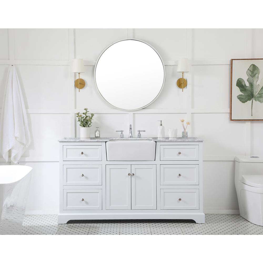 60 inch Single bathroom vanity in white. Picture 4