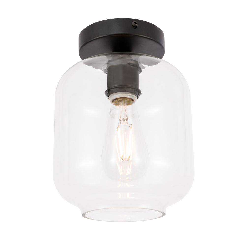 Collier 1 light Black and Clear glass Flush mount. Picture 5
