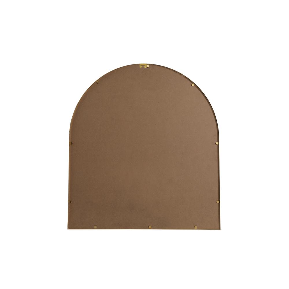 Metal Frame Arch Mirror 33x36 Inch in Brass. Picture 8