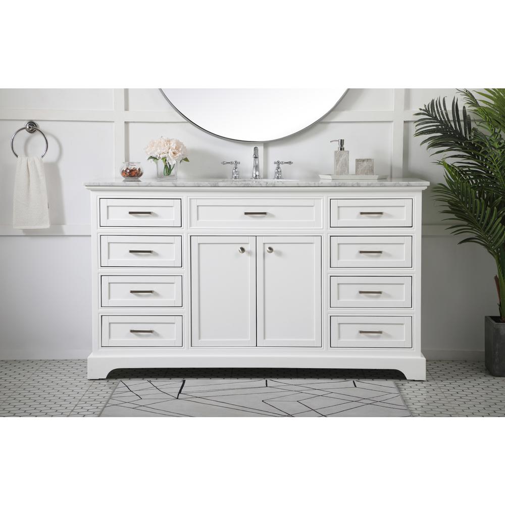 60 inch Single bathroom vanity in white. Picture 14