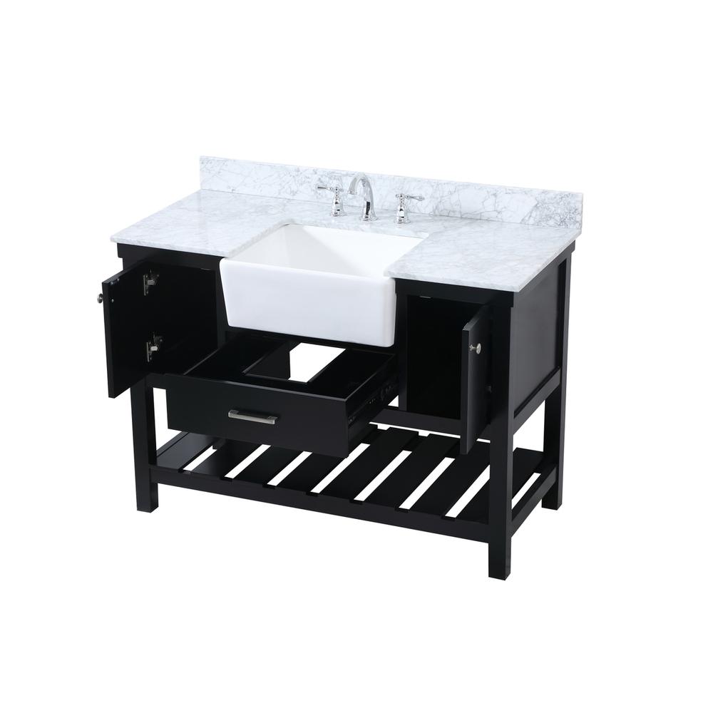 48 inch Single bathroom vanity in black with backsplash. Picture 9
