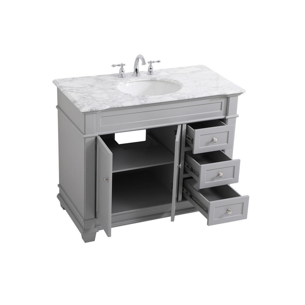 42 inch Single Bathroom Vanity set in Grey. Picture 9