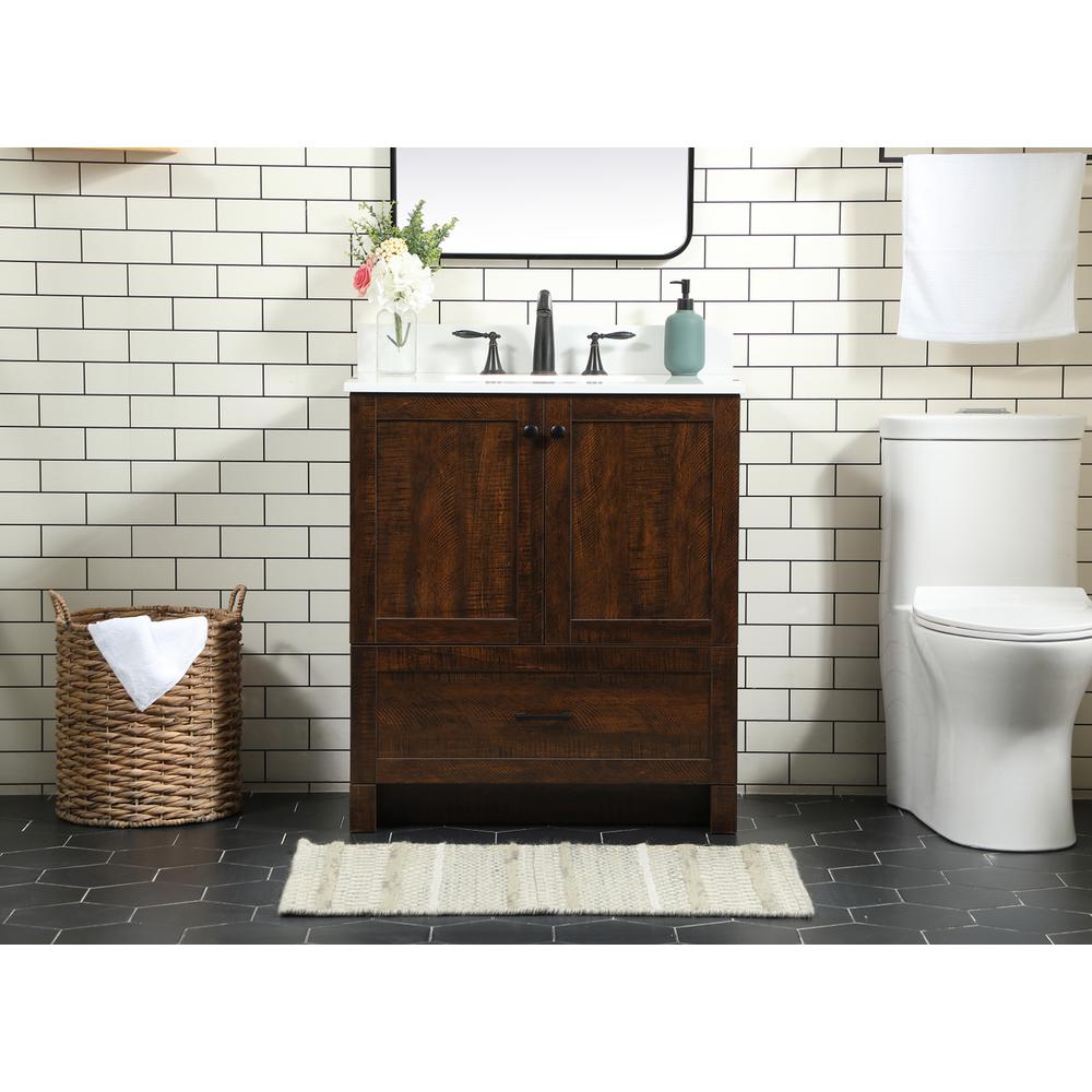 30 inch Single bathroom vanity in expresso with backsplash. Picture 14