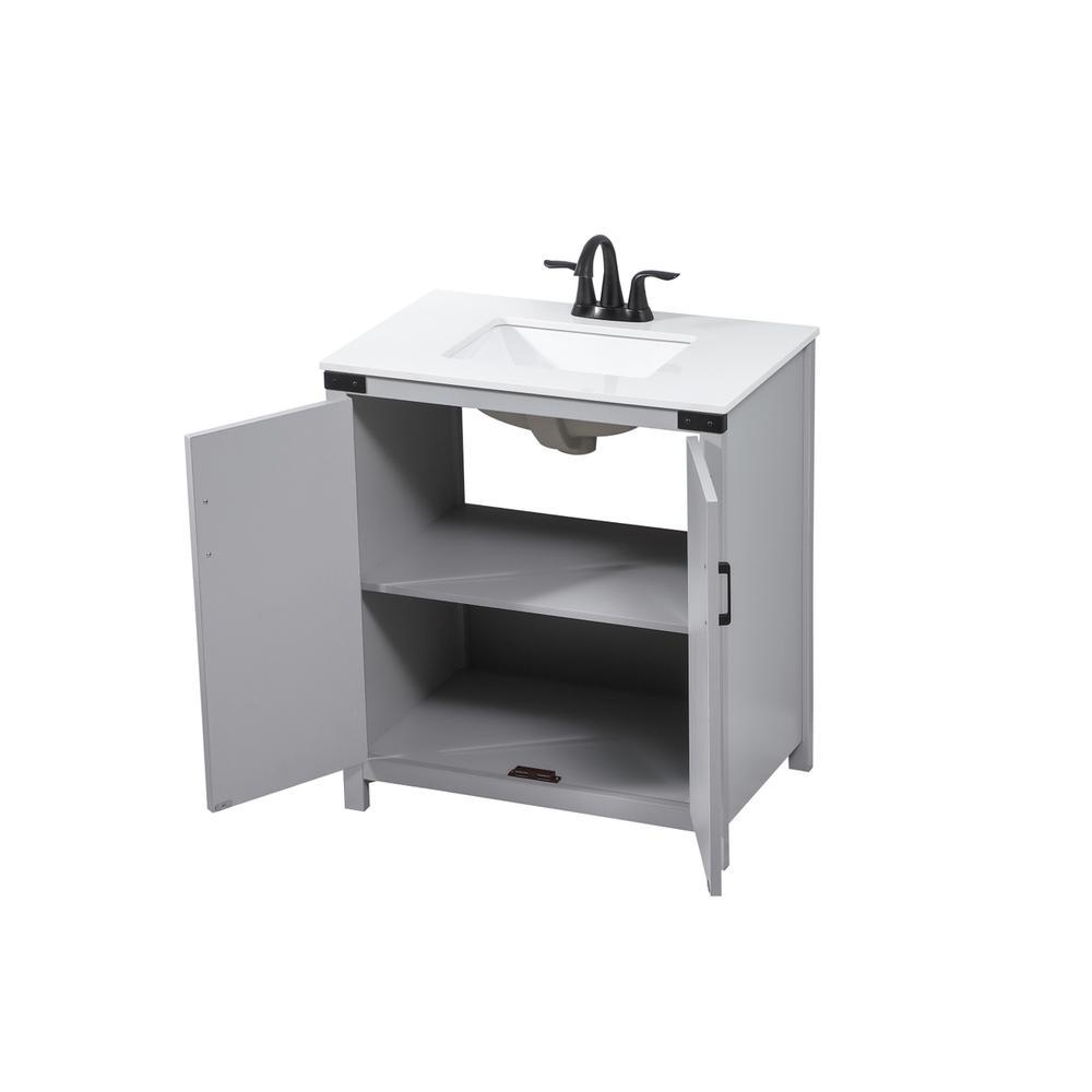 30 inch Single bathroom vanity in grey. Picture 9