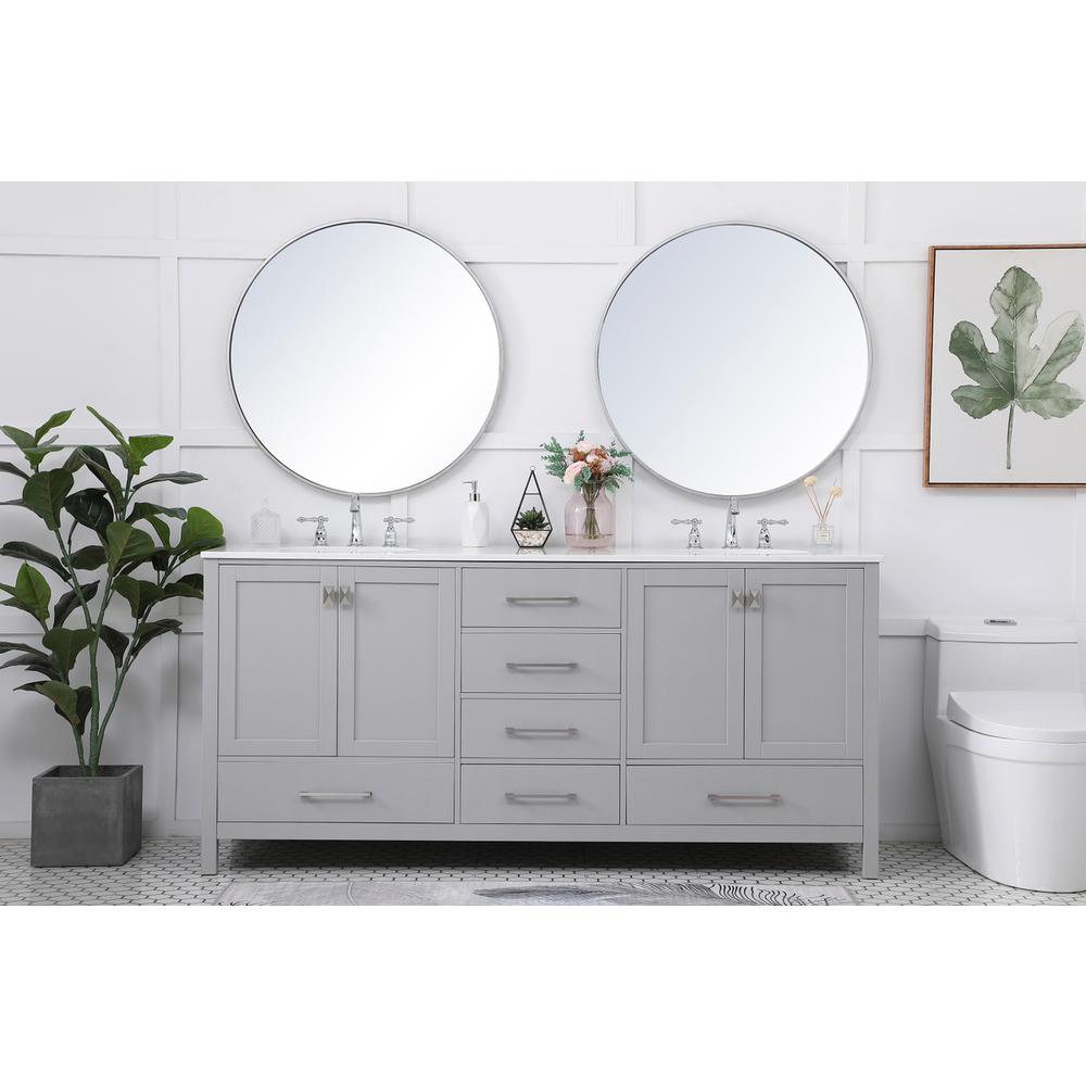 72 inch Double Bathroom Vanity in Gray. Picture 4