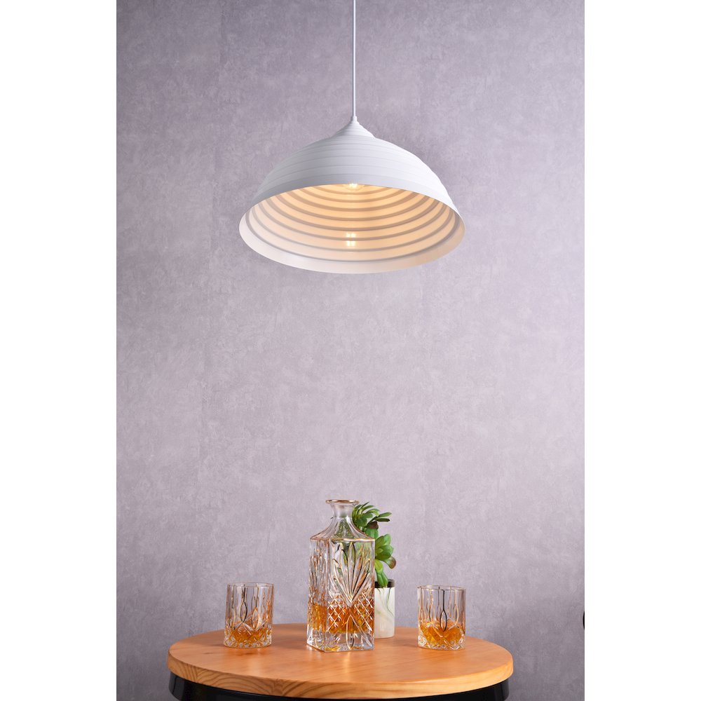 Circa 1 Light White Pendant. Picture 8