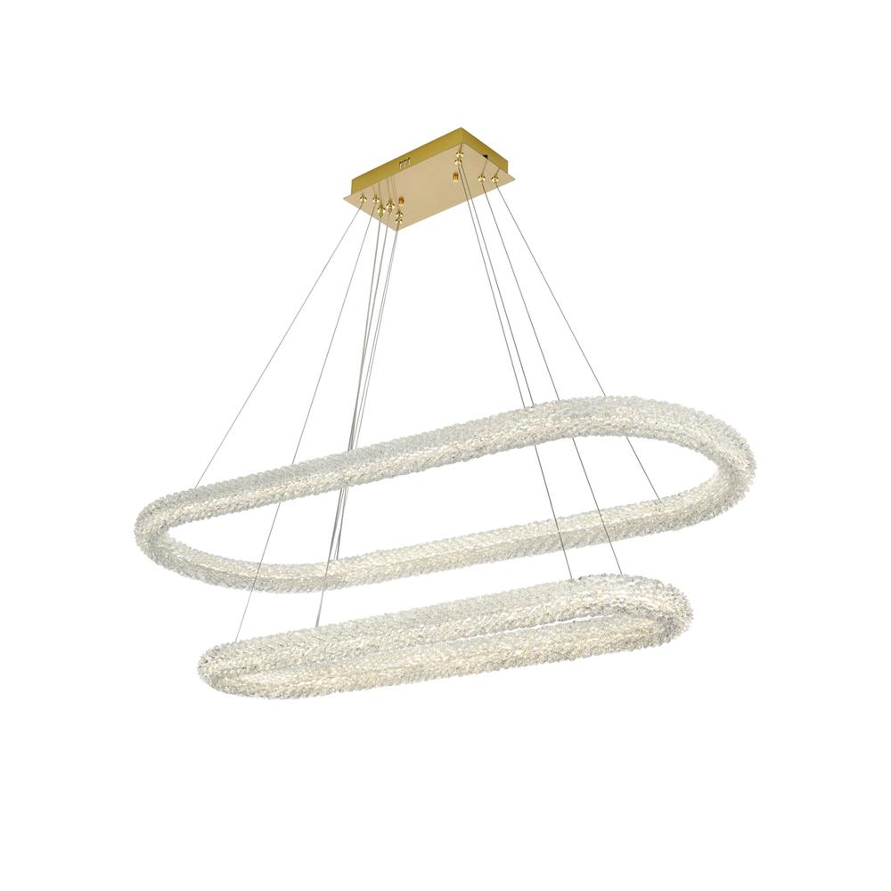 Bowen 51 inch Adjustable LED Chandelier in Satin Gold. Picture 2