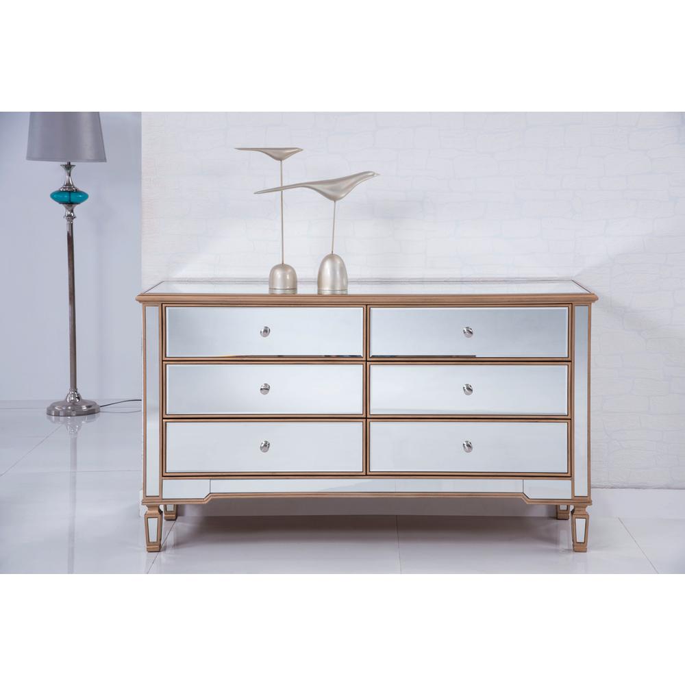 6 Drawers Cabinet 60 in. x 20 in. x 34 in. in Gold paint. Picture 11