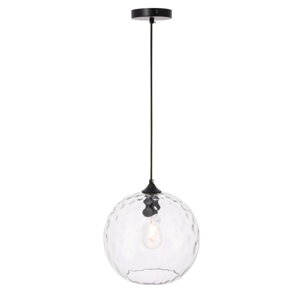 Gibson 1 light Black and Clear glass pendant. Picture 5
