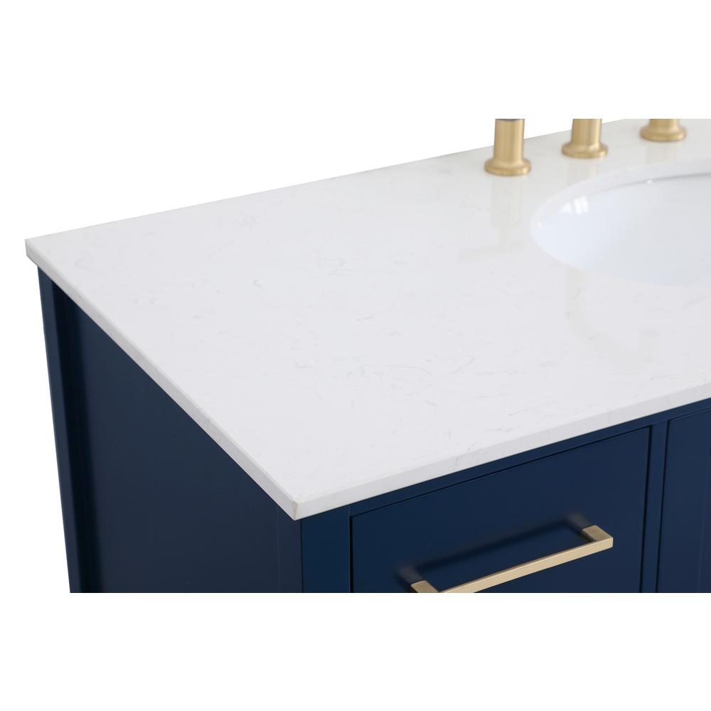 48 inch Single Bathroom Vanity in Blue. Picture 10