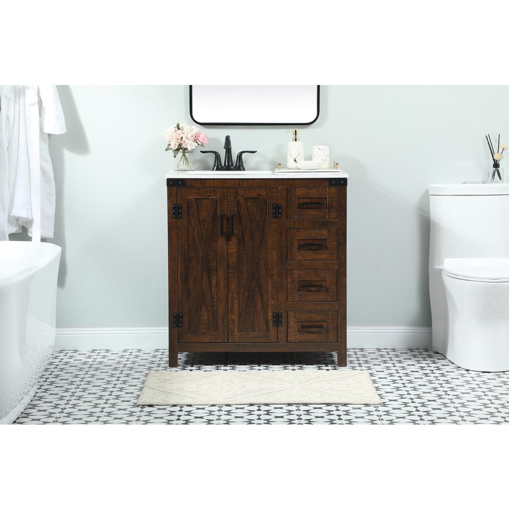 32 inch Single bathroom vanity in expresso. Picture 14