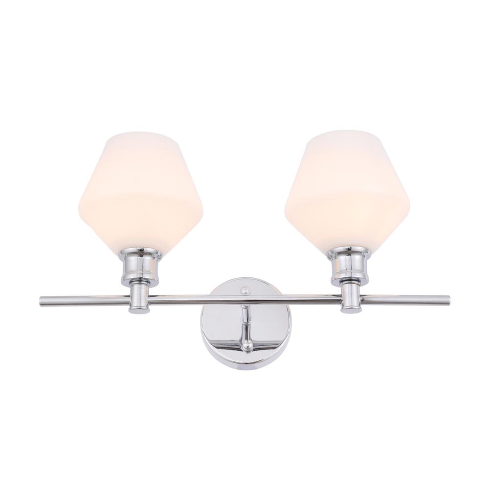 Gene 2 light Chrome and Frosted white glass Wall sconce. Picture 3