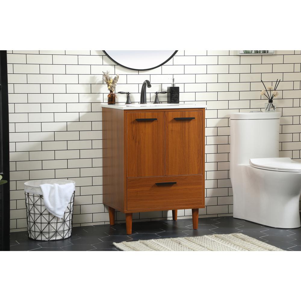 24 inch bathroom vanity in Teak. Picture 2